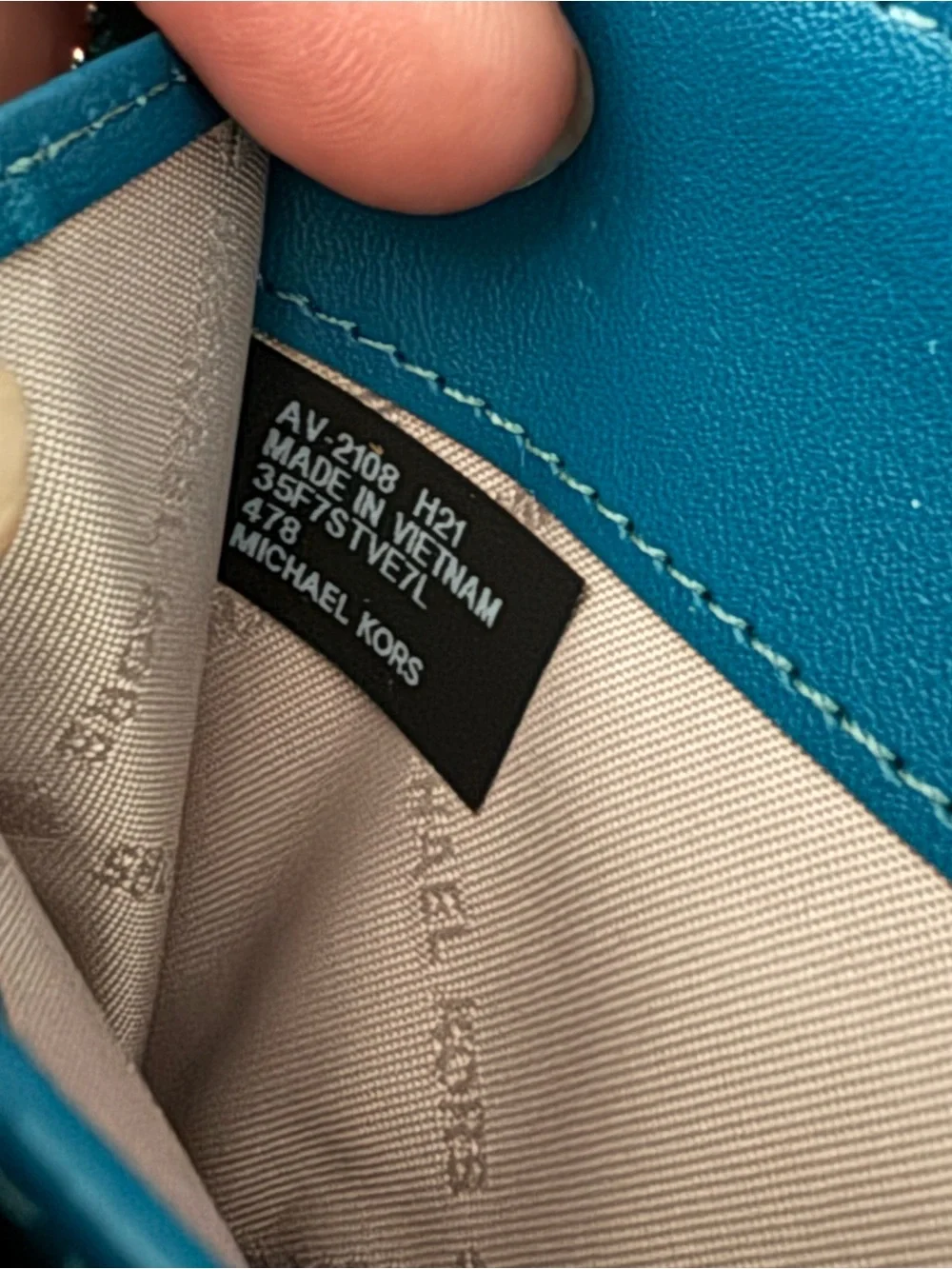 Michael Kors Teal Pebbled Leather Zip Wristlet